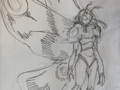 Mothra x April O'Neil concept art by Fero Pe