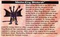 Mecha-King Ghidorah's bio from page 29 of the Godzilla: Unleashed instruction manual booklet