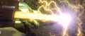 Kiryu stabs Godzilla with an electrified blade