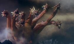 Yamata no Orochi attacks (Orochi, the Eight-Headed Dragon)