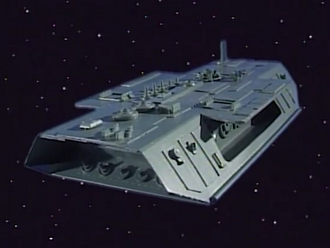 The M Space Hunter Nebula Aliens' spacecraft in Godzilla Island