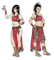 Emi and Mira character sheet