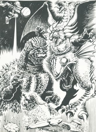 Artwork by Hurricane 'Ryu' Hariken from "Encyclopedia of Godzilla (Mechagodzilla Edition)"