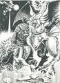 Resurrection of Godzilla illustration by "Hurricane" Ryu Hariken (p. 139)