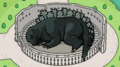 Godzilla asleep in the Colosseum