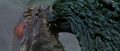Godzilla pins Megaguirus to the ground