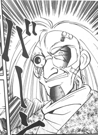 Mad Oyama as a cyborg after surviving KIDS exploding