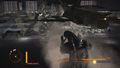 Godzilla facing off against Kiryu, also showing off the in-game HUD