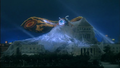 Mothra emerges from her cocoon on the National Diet Building in Godzilla vs. Mothra