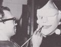 Nobuyuki Yasumaru working on the Jet Jaguar mask