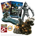 Mechani-Kong, Godzilla 1964 chasing whales, Godzilla 1989 emerging from Mt. Mihara, and Heisei series and Operation L posters