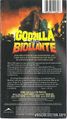 Canadian Godzilla vs. Biollante VHS back cover