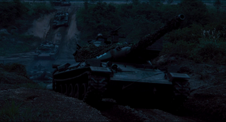 A battalion of Type 74 Tanks in Gamera the Guardian of the Universe