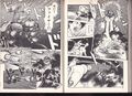 Mechagodzilla's arm, chest, and head missiles firing at Godzilla in the manga