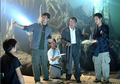 Yukijiro Hotaru with Shusuke Kaneko on the set of Godzilla, Mothra and King Ghidorah: Giant Monsters All-Out Attack