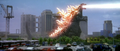 Godzilla fires his atomic breath