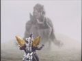 Super Special SpaceGodzilla confronts a giant illusion of Godzilla