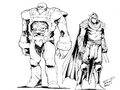 Krang (final design) and Shredder concept art by Fero Pe