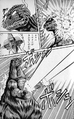 Fake Godzilla firing its finger missiles after being provoked by Yosuke's ASTOL-MB93