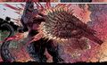 Godzilla taking another carapace bash