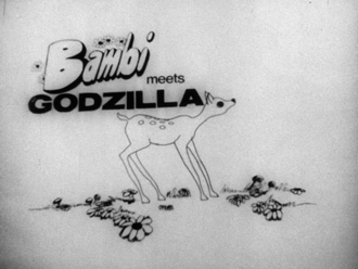 The title card for Bambi Meets Godzilla