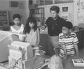 Director Kunio Miyoshi with the child actors
