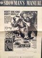 Universal Pictures 1963 King Kong vs. Godzilla Showman Manual pressbook