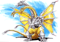 Mecha-King Ghidorah concept art