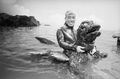 Nakajima on the set of Ebirah, Horror of the Deep