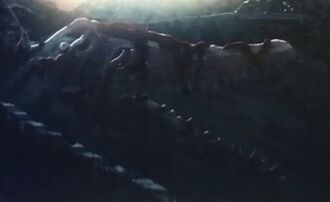 Anguirus I's skull in the opening of GODZILLA: Planet of the Monsters
