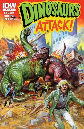 The cover for Dinosaurs Attack! #4