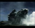 Godzilla battles the smaller Terrestrial Hedorah