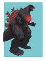 Energized Godzilla concept art by Adam Gorman