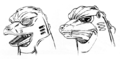 Unused Mechagodzilla head concept art by Minoru Yoshida