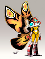 Mothra x April O'Neil concept art by Fero Pe