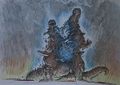 Godzilla evolving concept art