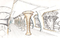 Xilien Mothership corridor concept art