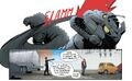 Godzilla tail-whipping Mechagodzilla