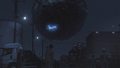 Demeking's asteroid floats over Akinohama