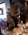 A Godzilla diorama in the hotel's lobby featuring the Heisei Godzilla