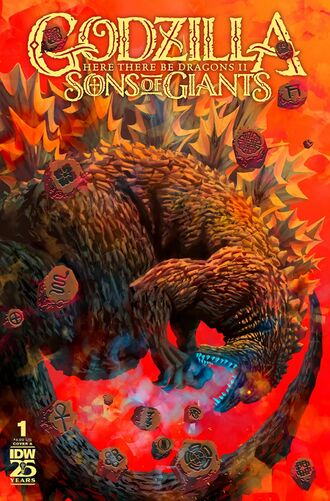 Cover A of Godzilla: Here There Be Dragons II - Sons of Giants #1 by Inaki Miranda