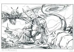 Mothra vs. Bagan concept art