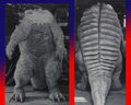 The nearly-complete body of the Baragon suit