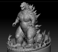 Godzilla miniature render