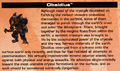 Obsidius' bio from page 32 of the Godzilla: Unleashed instruction manual booklet