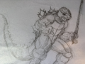 Godzilla x Leonardo concept art by Fero Pe
