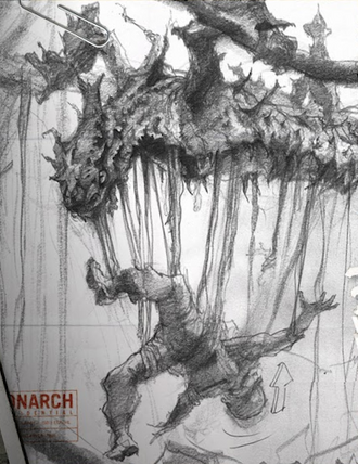 An illustration of a Vinestrangler from the Skull Island: The Birth of Kong paperback