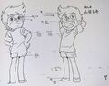 Shosuke's animation model sheet and coloring guide