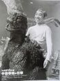 Nakajima on the set of Godzilla vs. Gigan