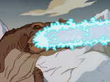 Komodithrax using her atomic breath in Godzilla: The Series episode "End of the Line"
